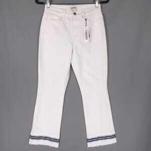 NWT L’AGENCE Women Jada HighRise Cropped Baby Boot Jeans Double Hem Trim Size 25